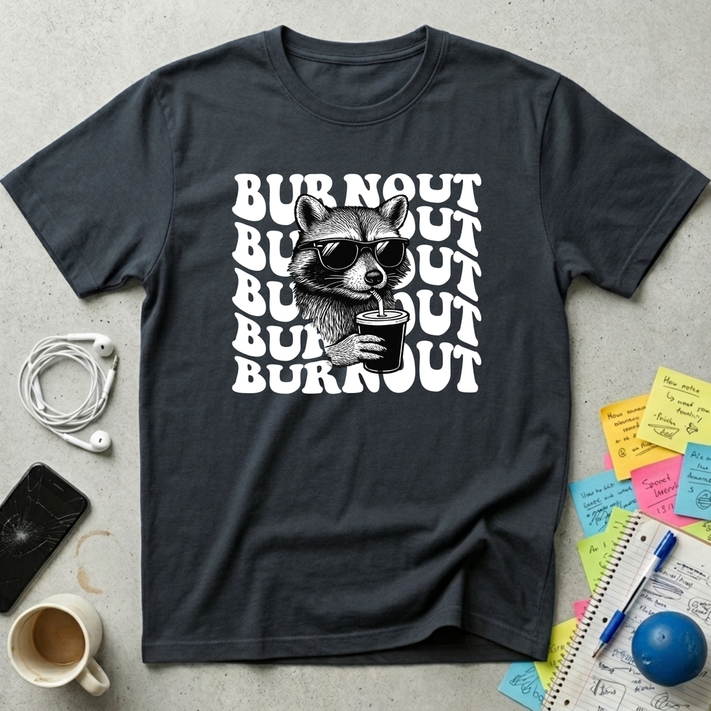 Burnout Wave - Chill Raccoon T-Shirt