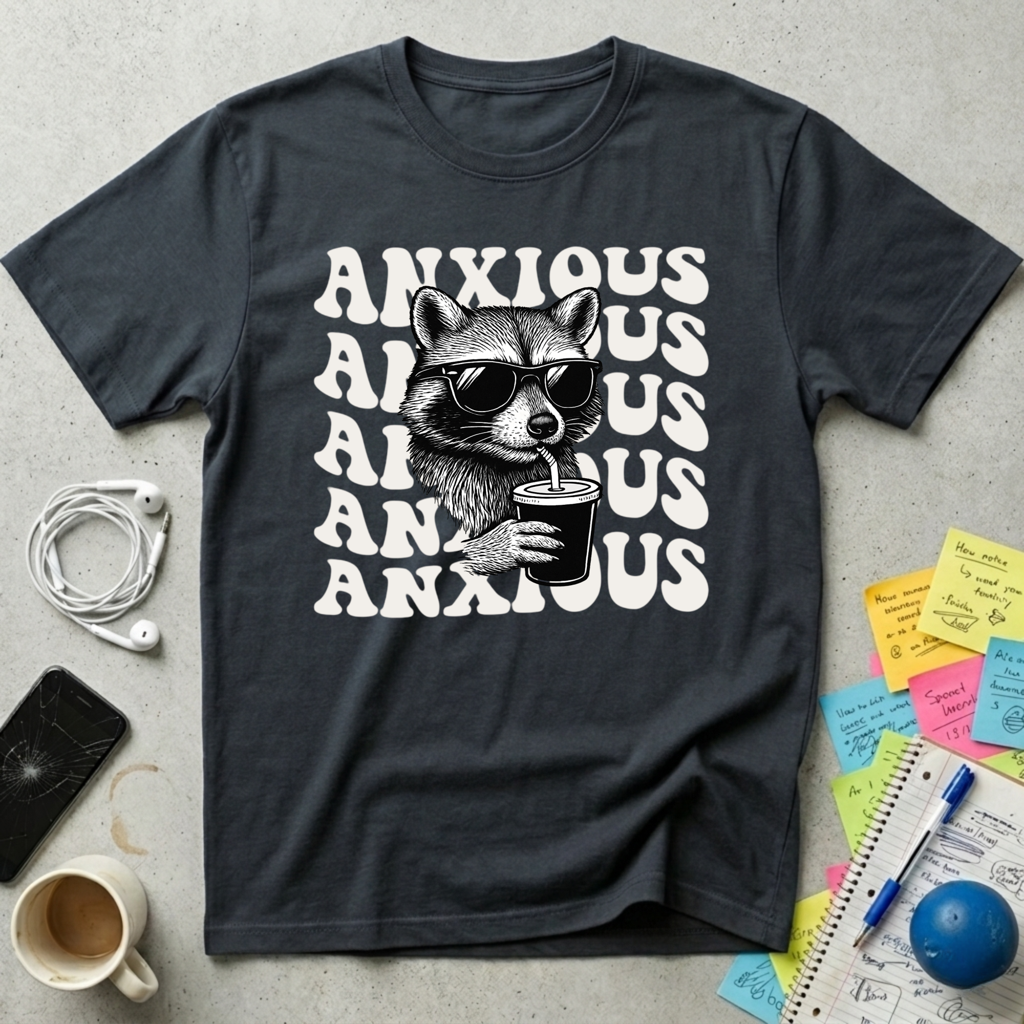 Anxious Chill Raccoon T-Shirt