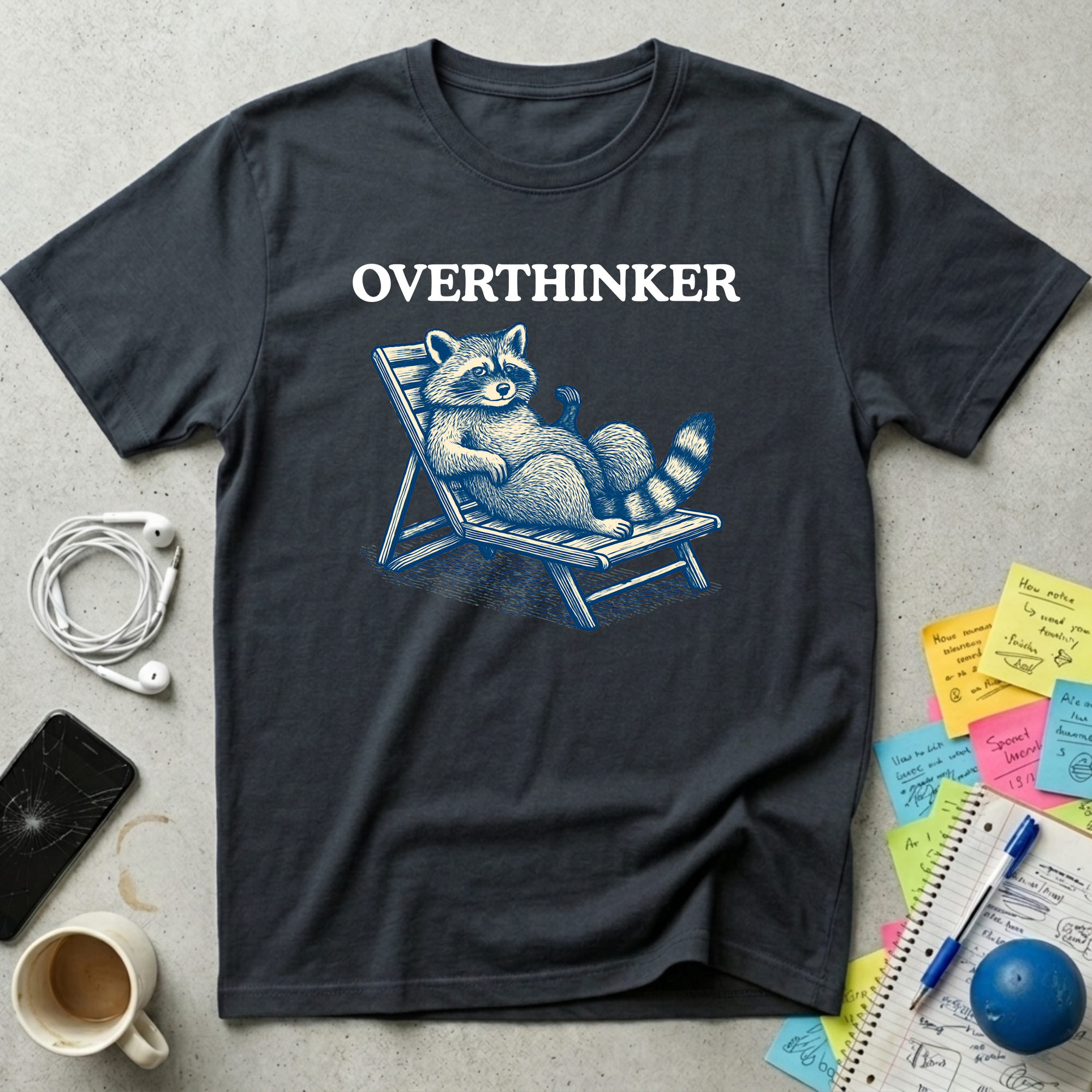 Overthinker Relax Raccoon T-Shirt