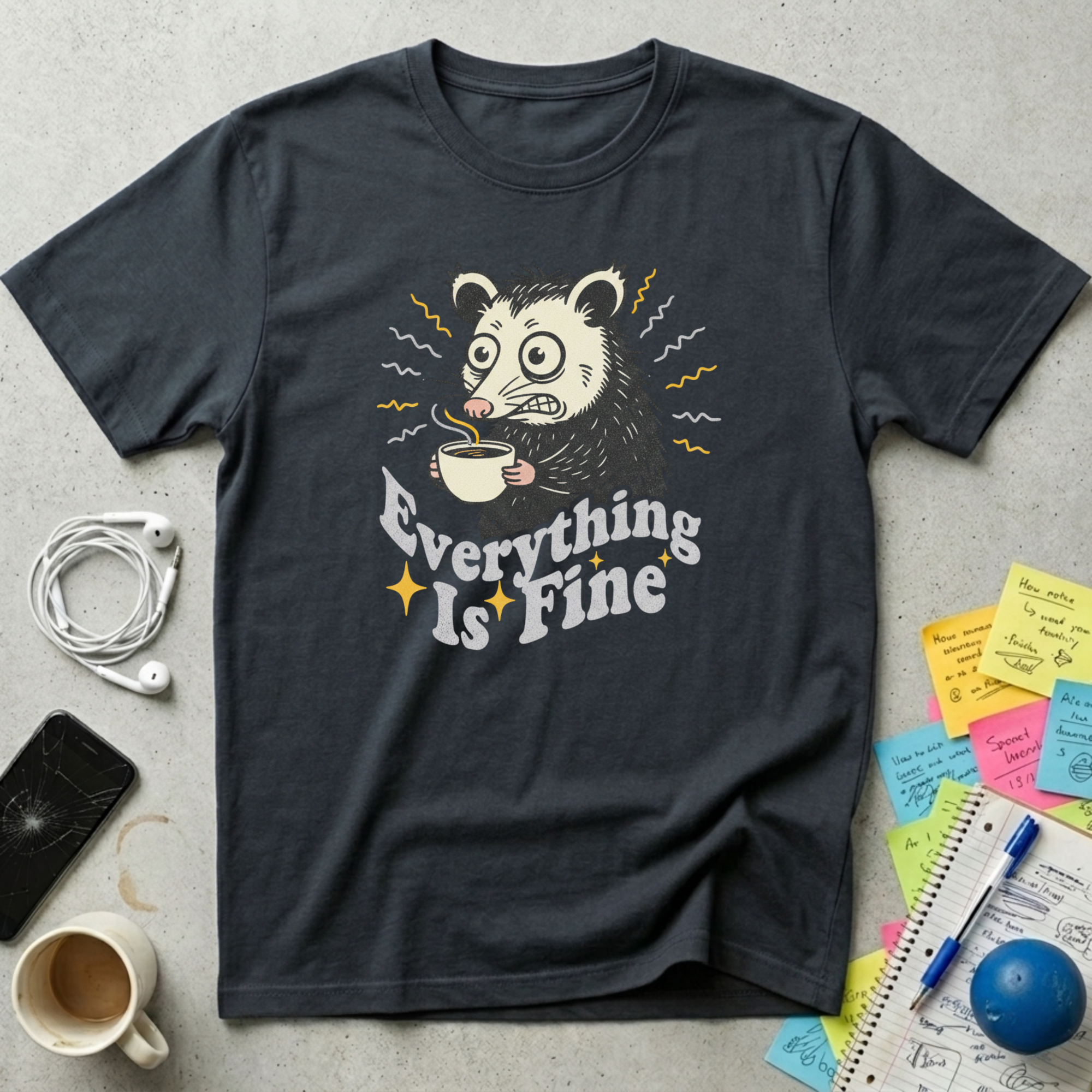 Raccoon Everything Is Fine T-Shirt