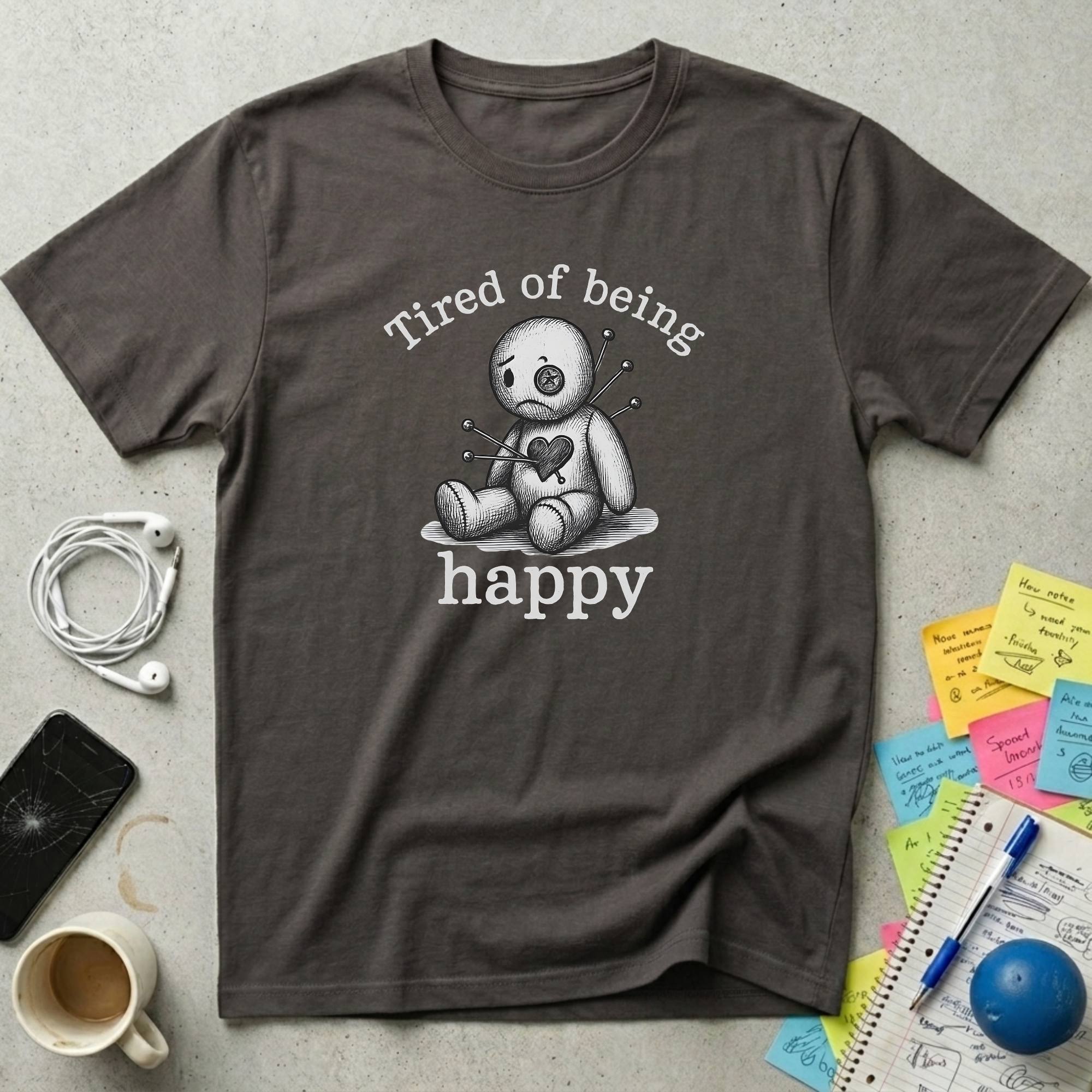 Tired Of Being Happy Sarcasm T-Shirt