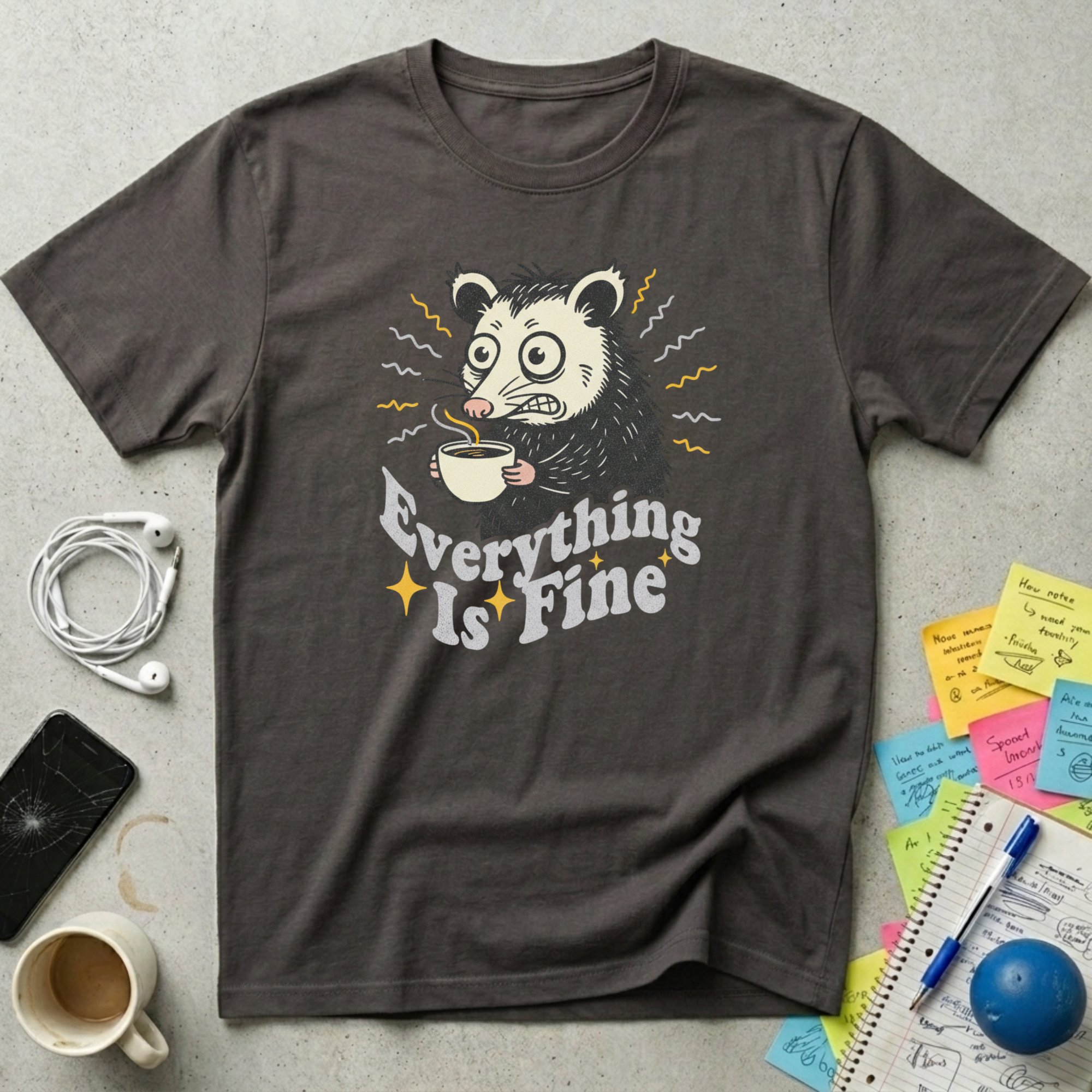 Raccoon Everything Is Fine T-Shirt