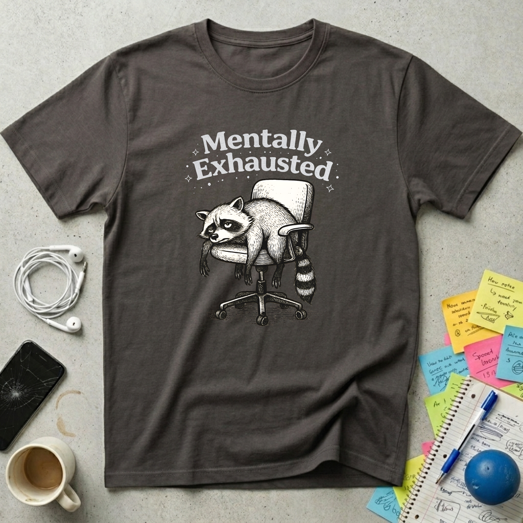 Mentally Exhausted - Raccoon T-Shirt