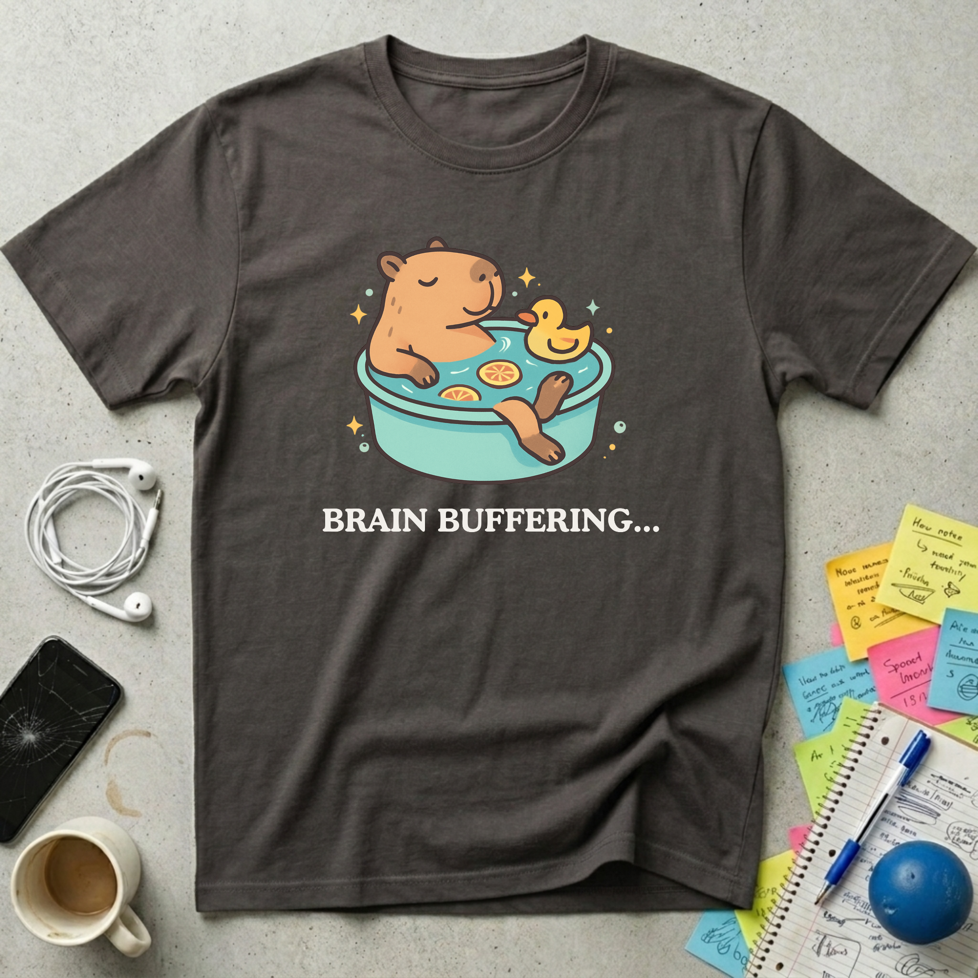 Capybara Brain Buffering T-Shirt