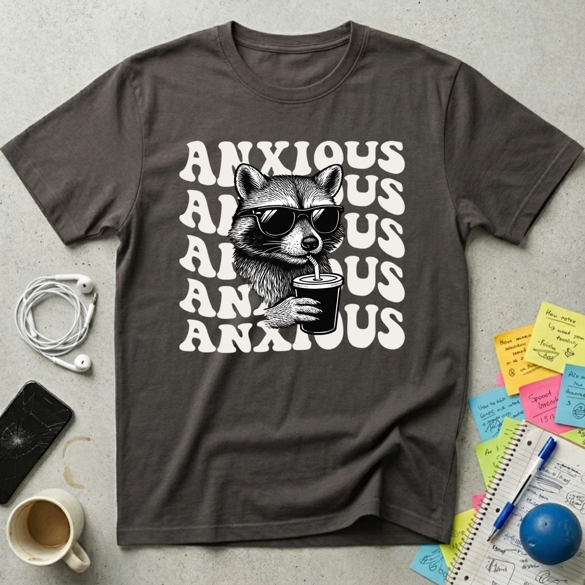 Anxious Chill Raccoon T-Shirt