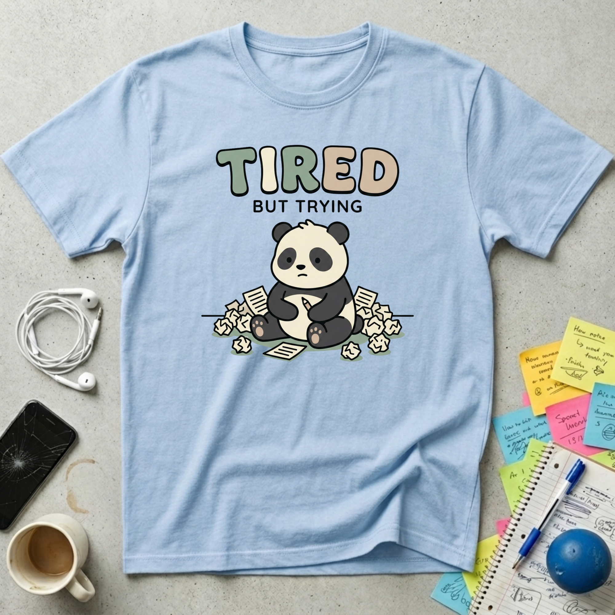 Panda Tired But Trying T-Shirt