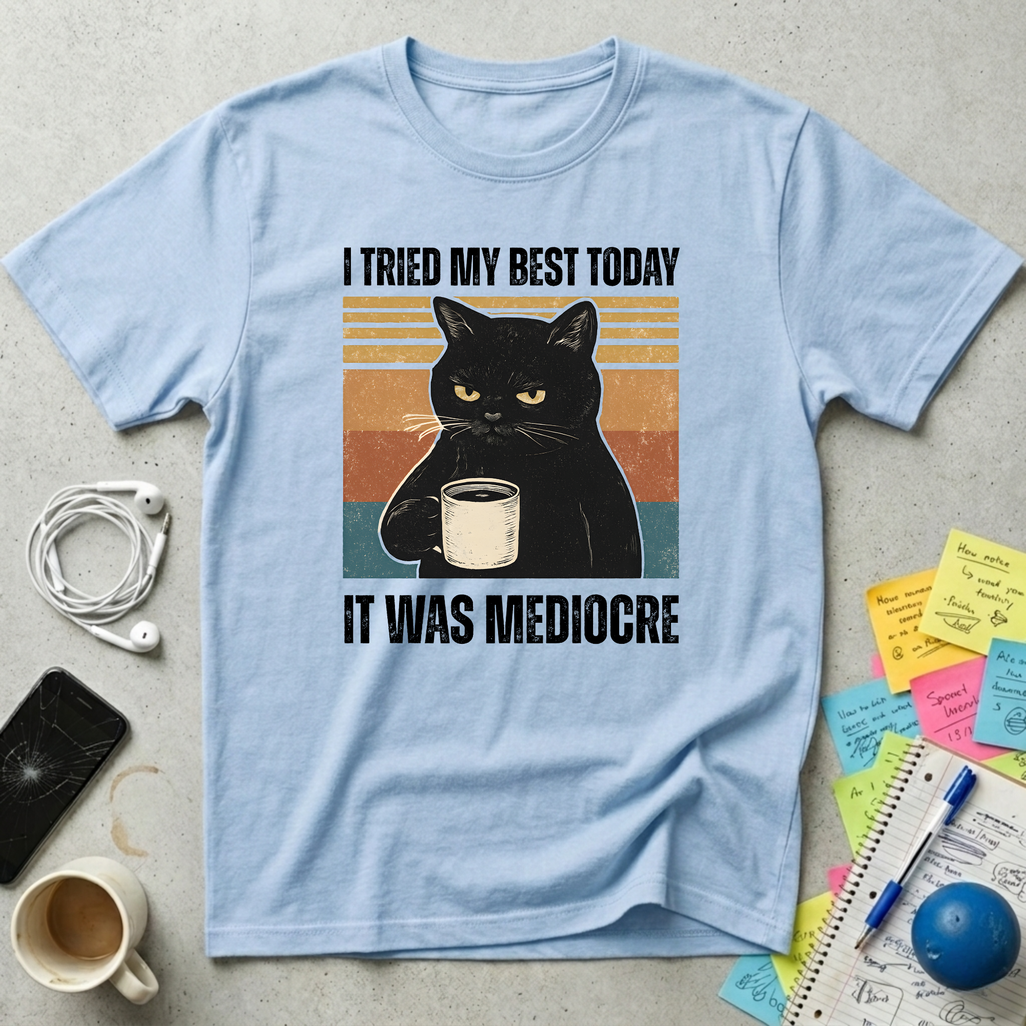 I Tried My Best Black Cat T-Shirt