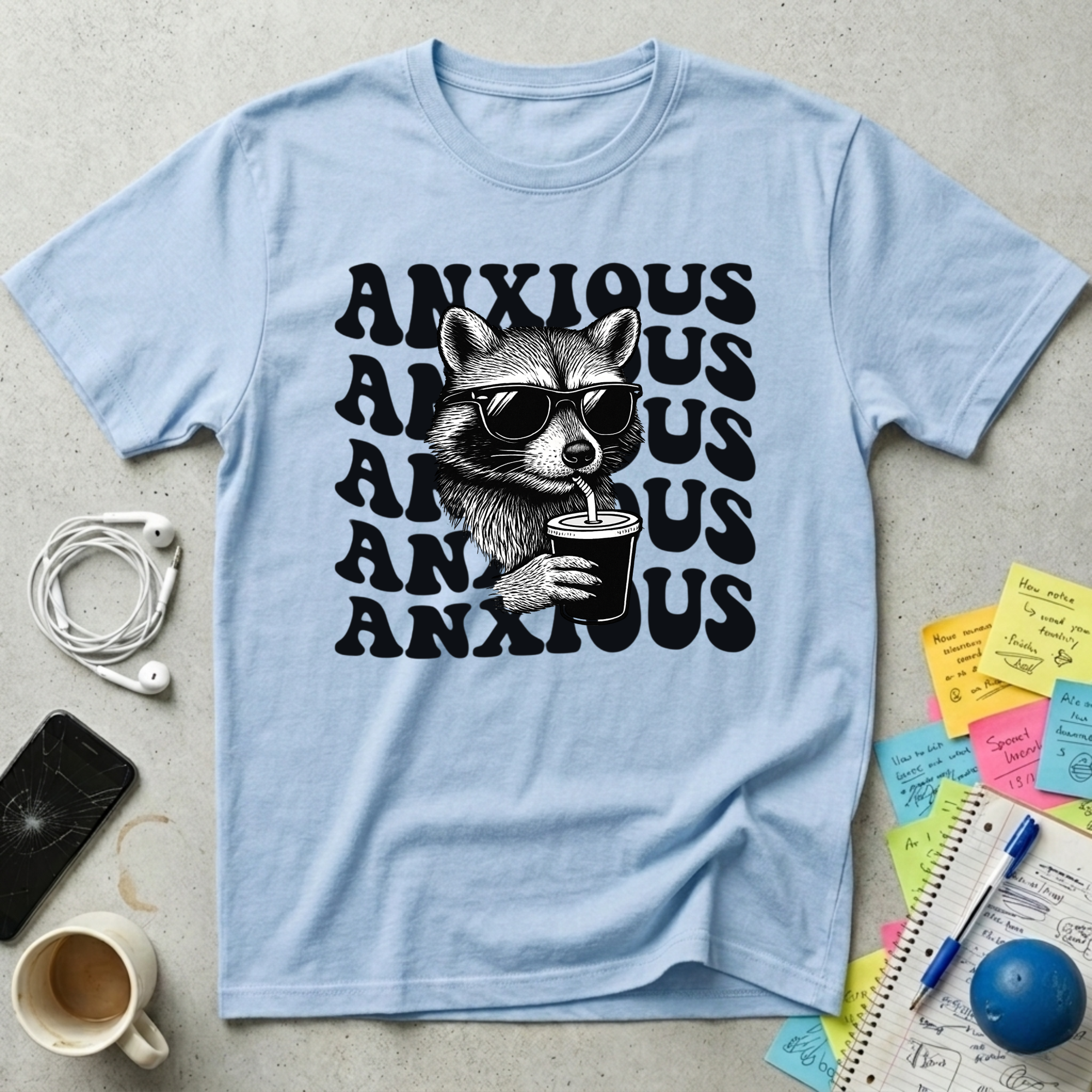 Anxious Chill Raccoon T-Shirt