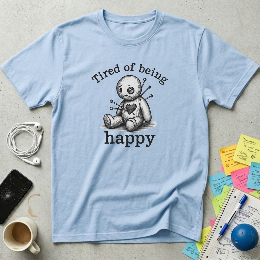 Tired Of Being Happy Sarcasm T-Shirt