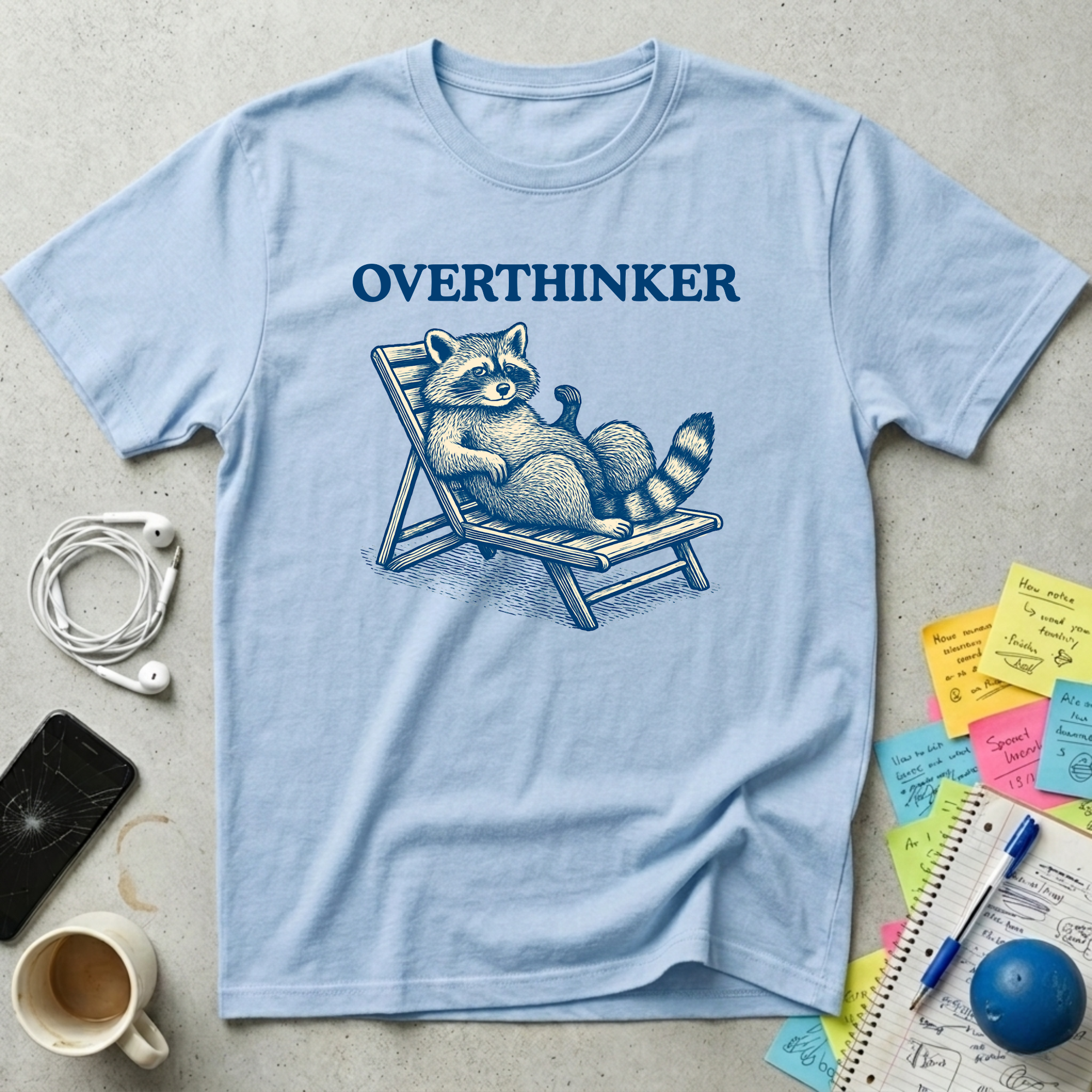 Overthinker Relax Raccoon T-Shirt