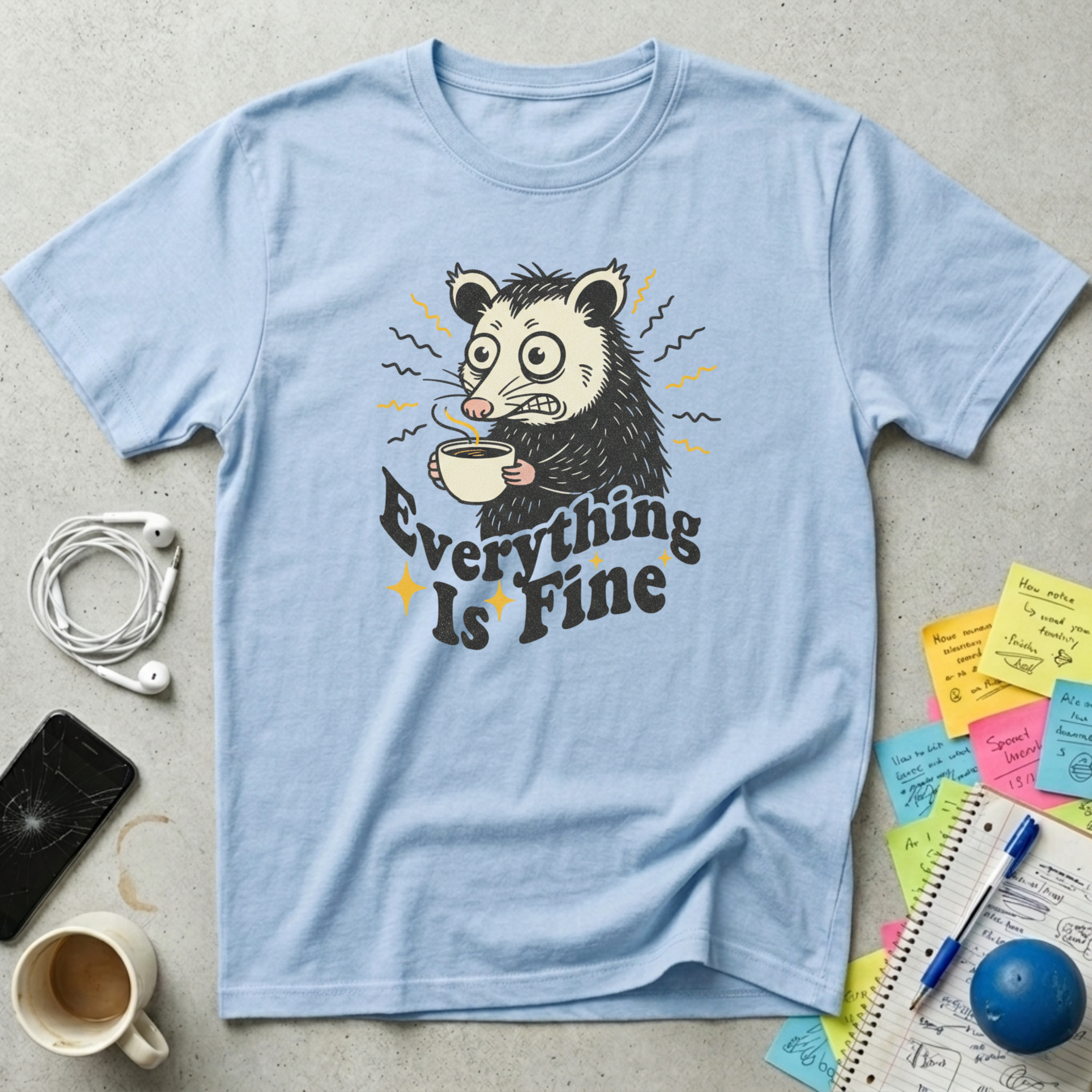 Raccoon Everything Is Fine T-Shirt