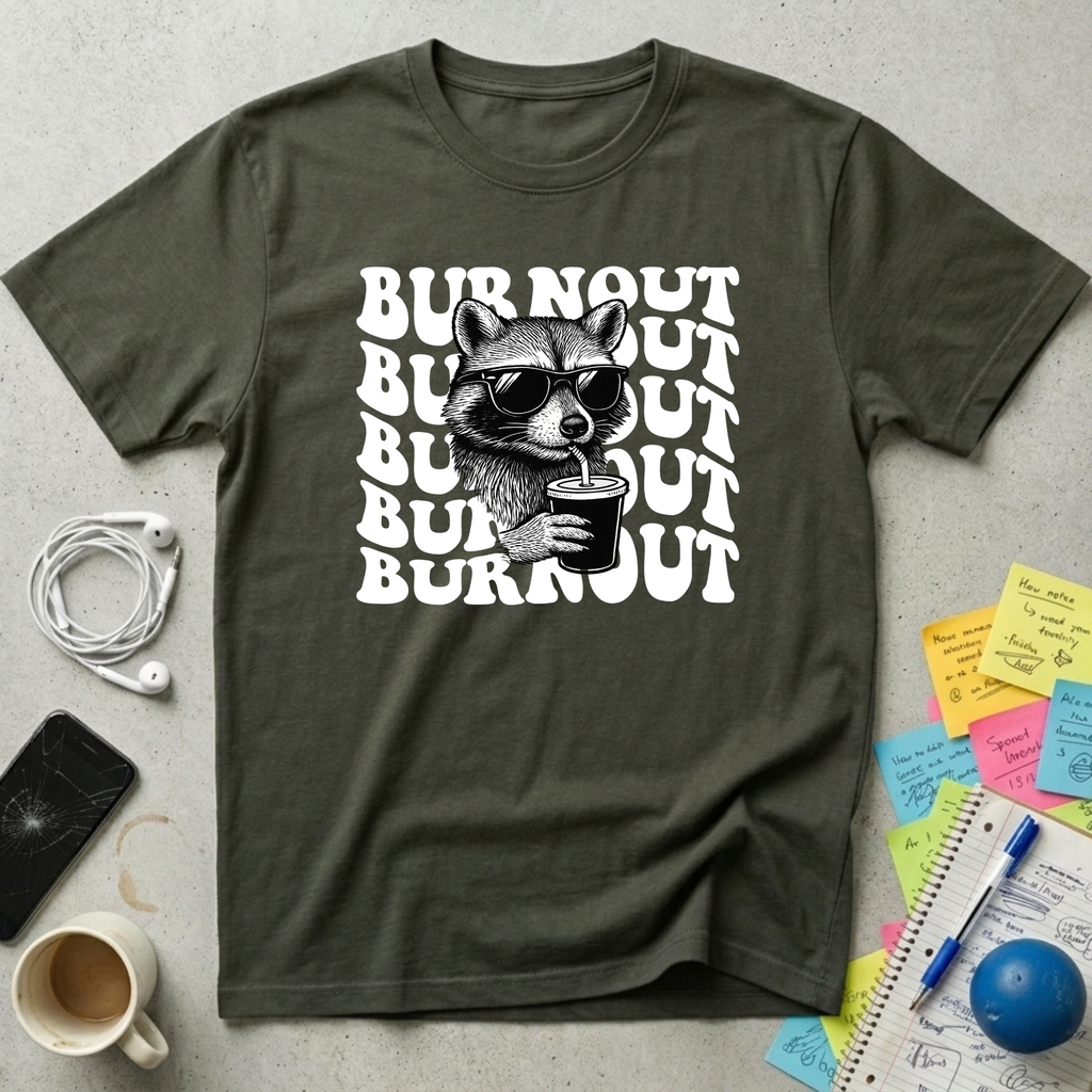 Burnout Wave - Chill Raccoon T-Shirt