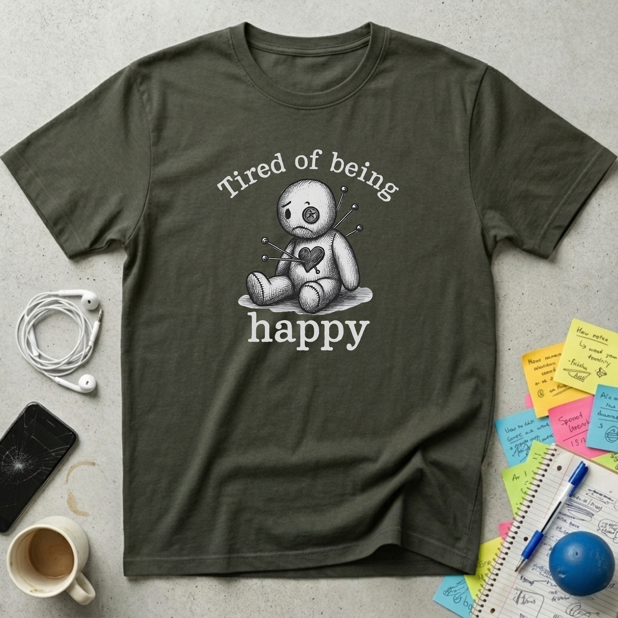 Tired Of Being Happy Sarcasm T-Shirt