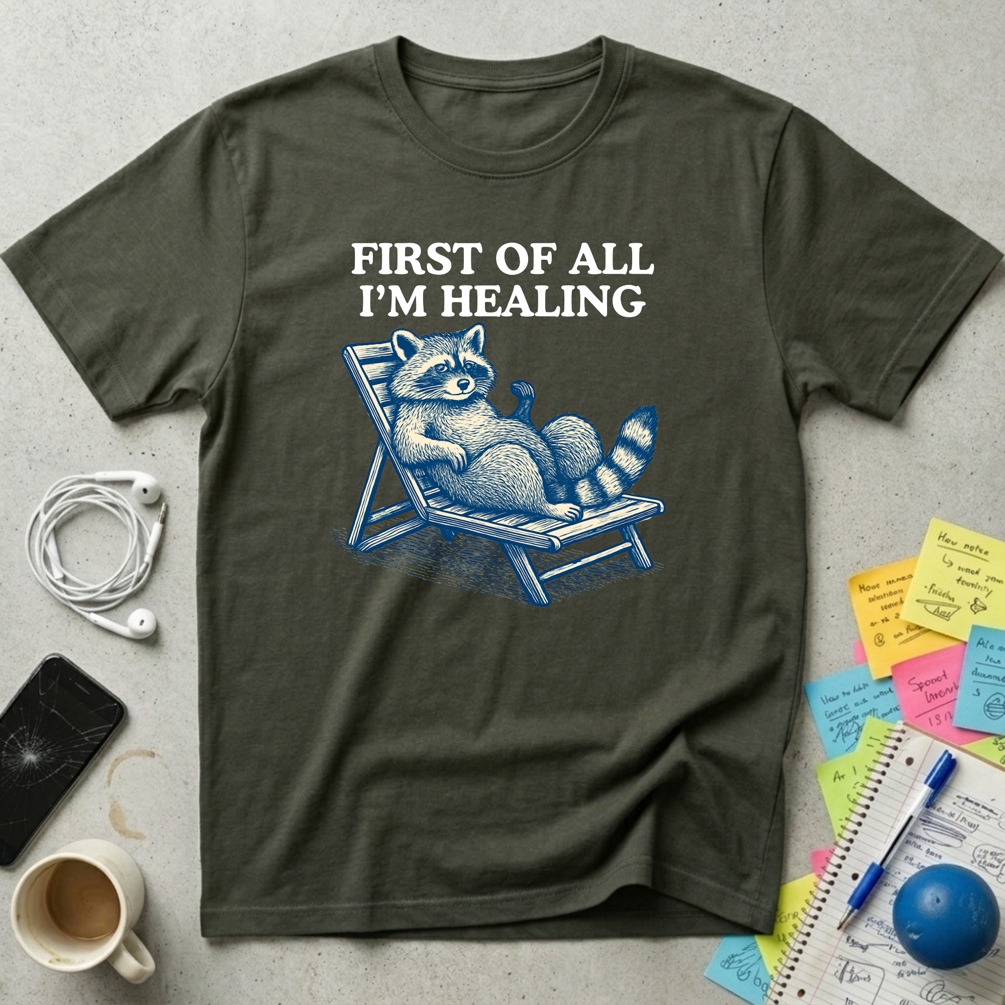 I'm Healing Relax Raccoon T-Shirt