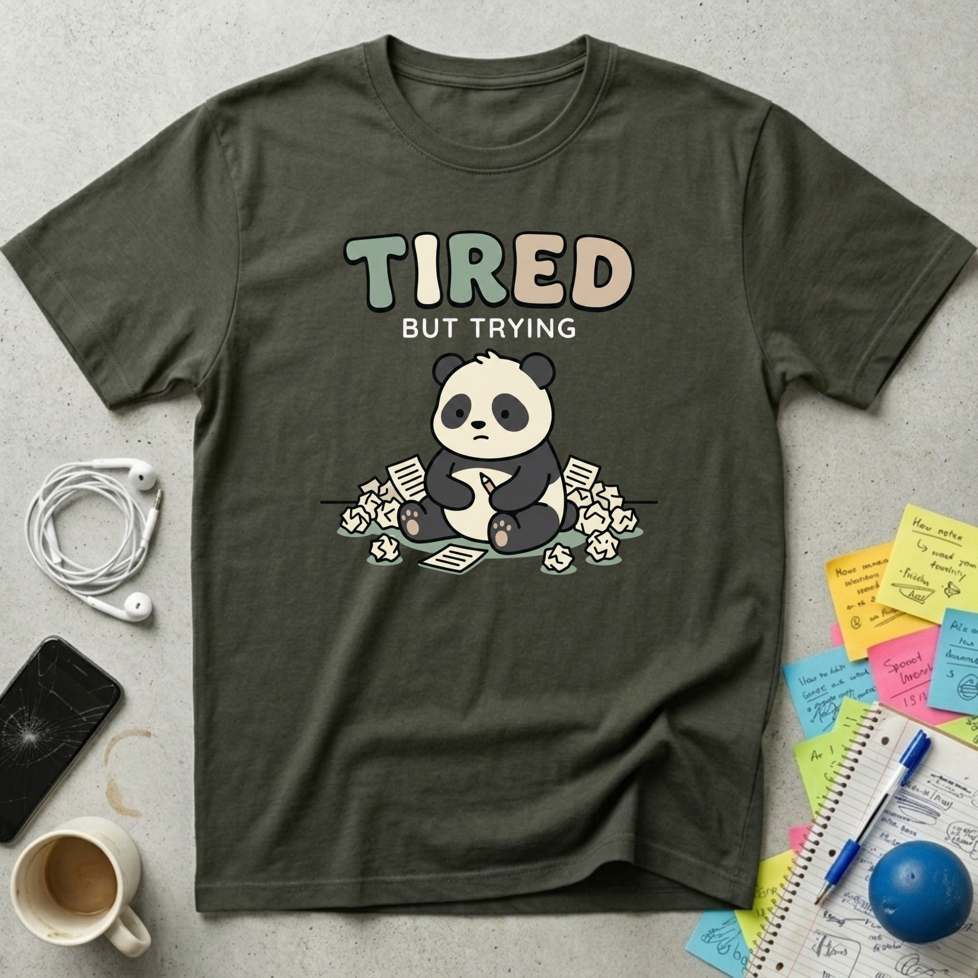 Panda Tired But Trying T-Shirt