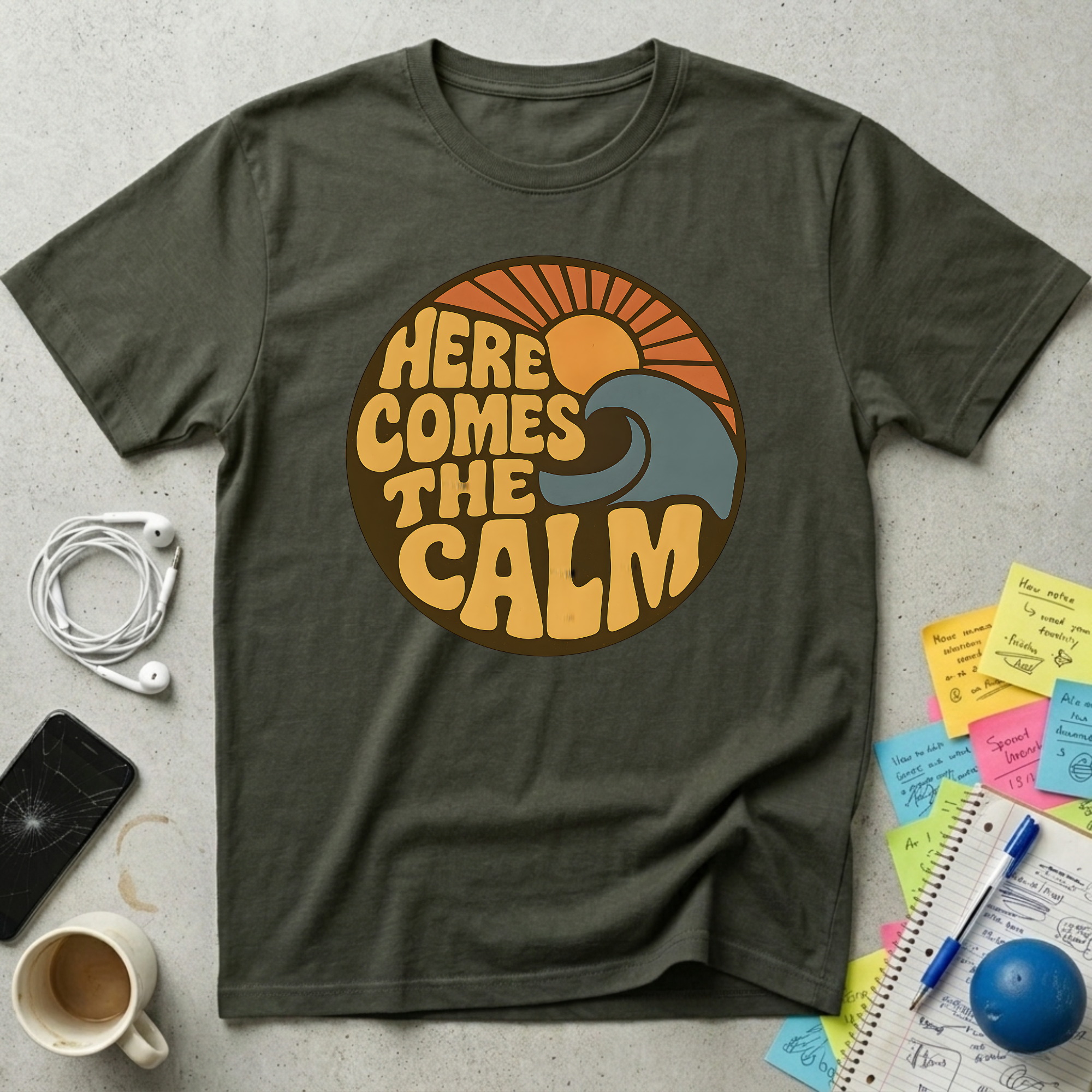 Here Comes the Calm Retro T-Shirt