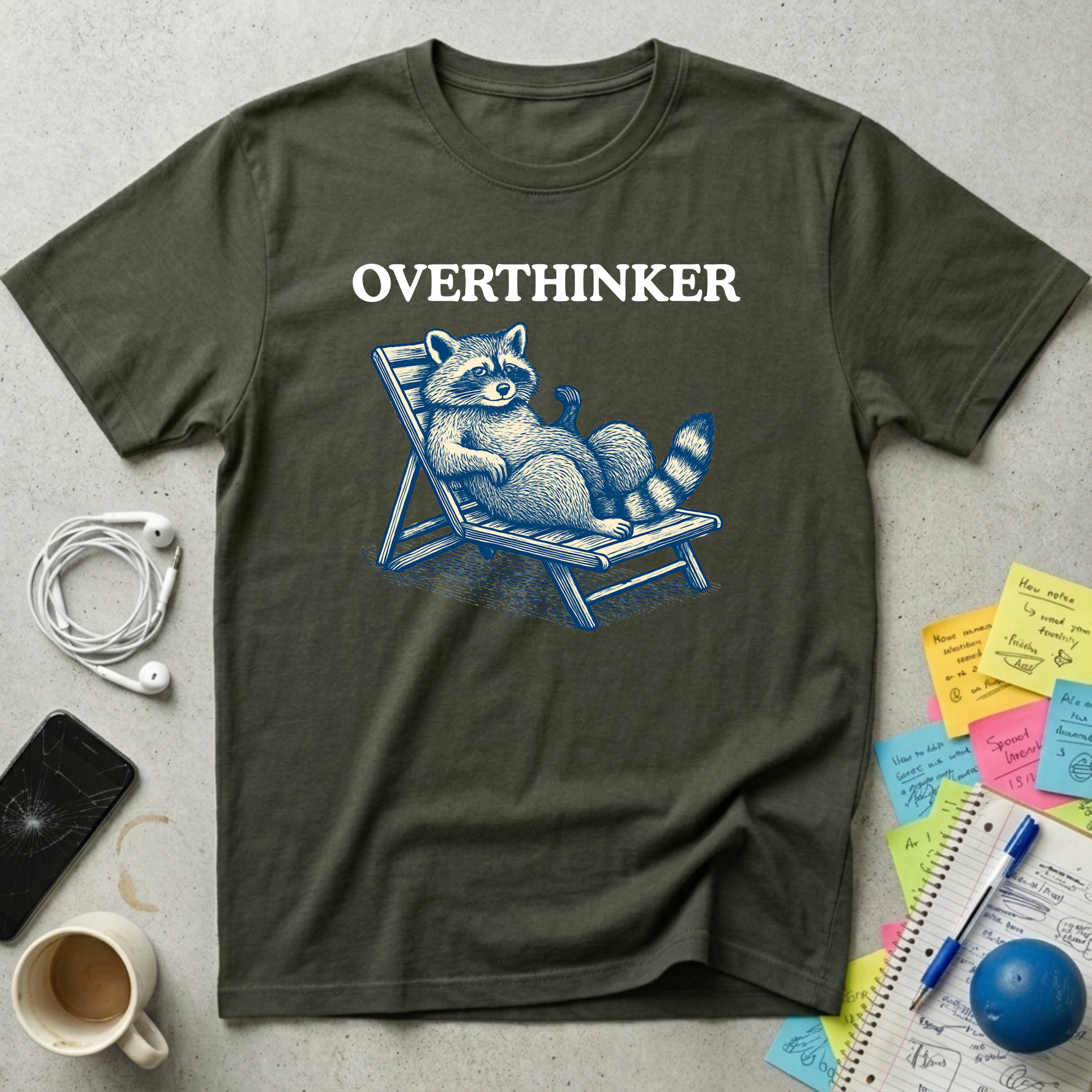 Overthinker Relax Raccoon T-Shirt