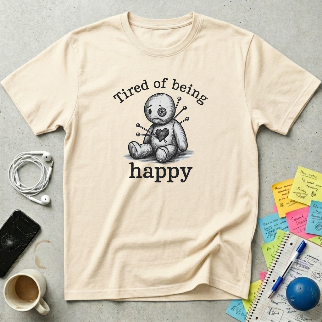 Tired Of Being Happy Sarcasm T-Shirt