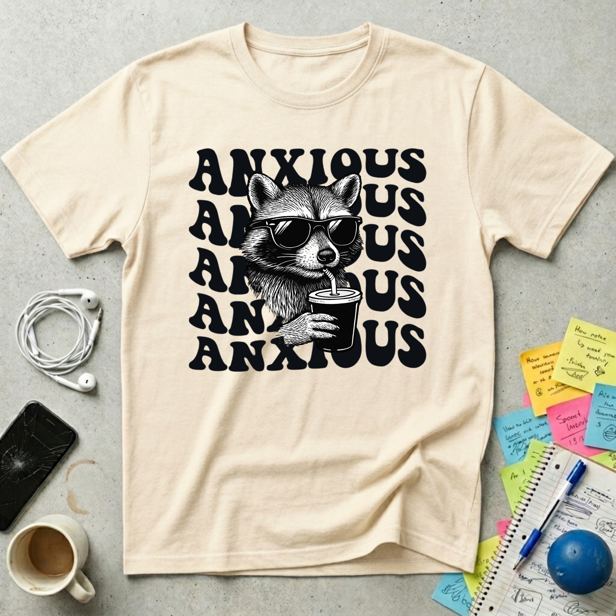 Anxious Chill Raccoon T-Shirt