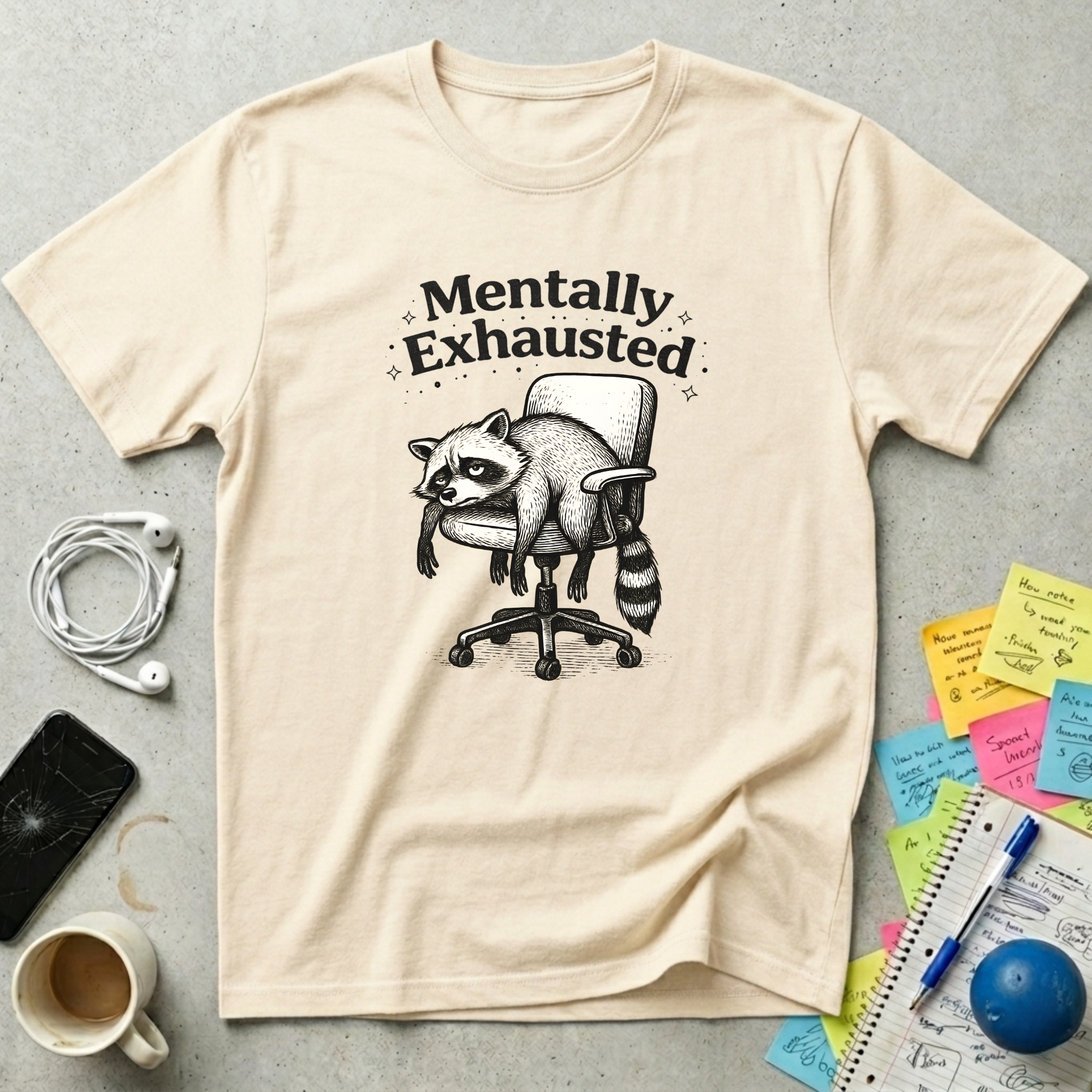 Mentally Exhausted - Raccoon T-Shirt