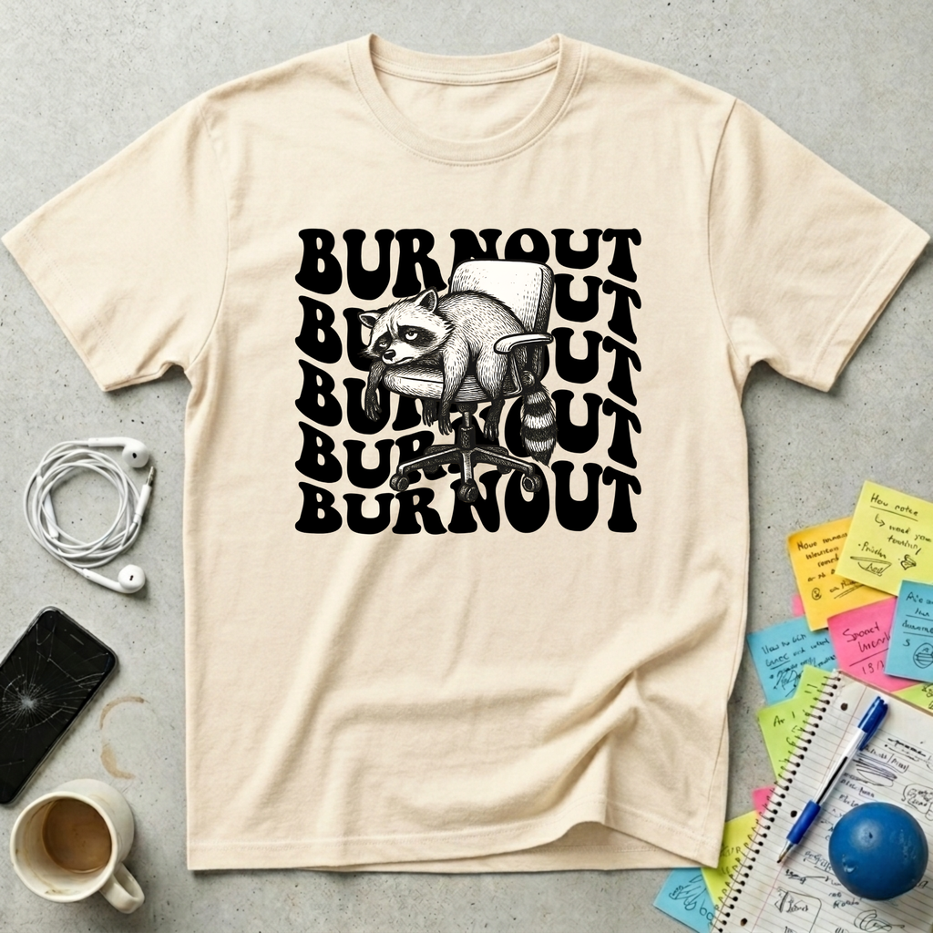 Burnout Wave Raccoon T-Shirt
