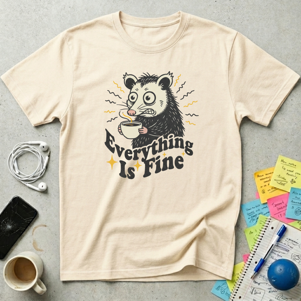 Raccoon Everything Is Fine T-Shirt