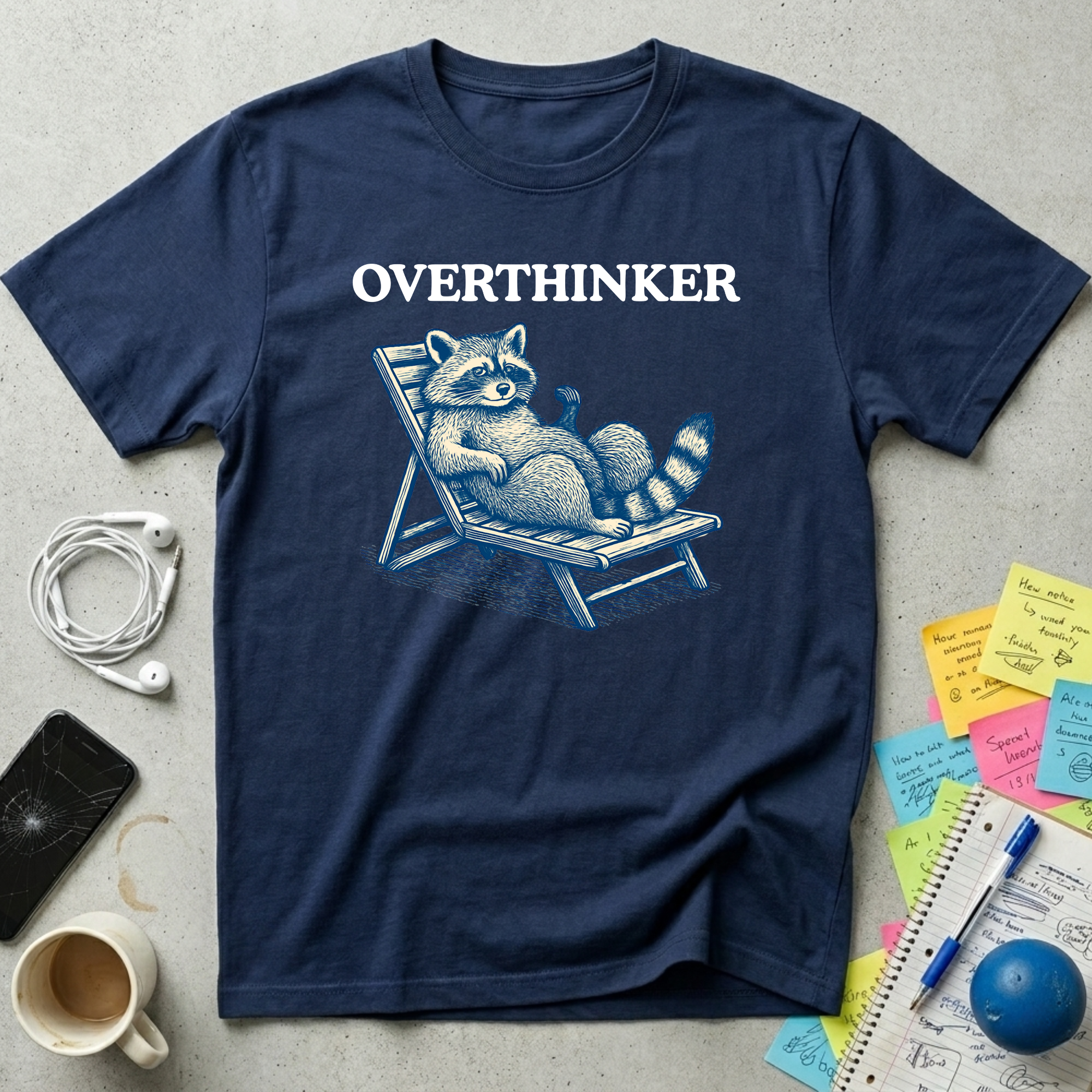Overthinker Relax Raccoon T-Shirt