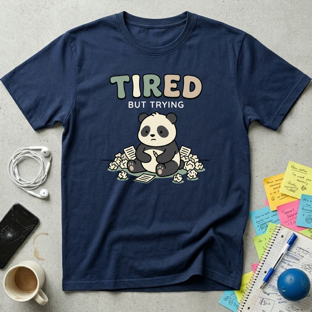 Panda Tired But Trying T-Shirt