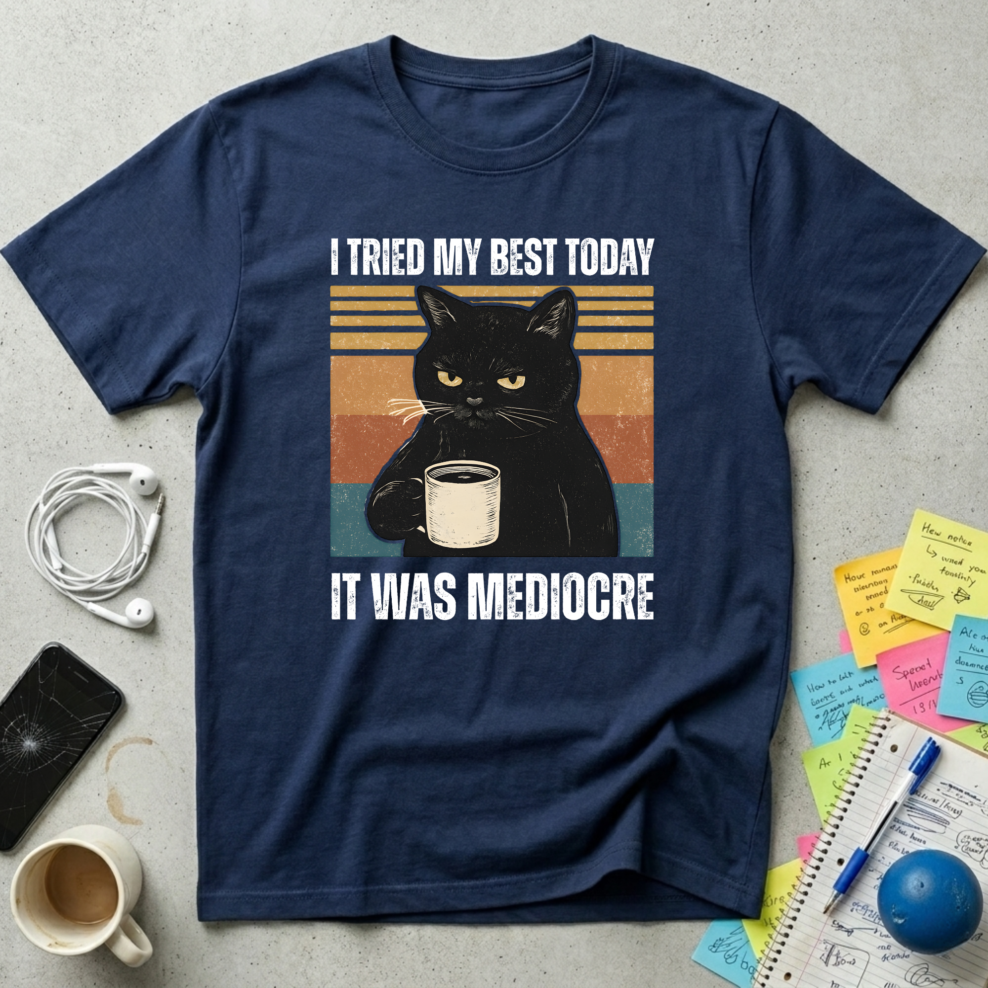 I Tried My Best Black Cat T-Shirt