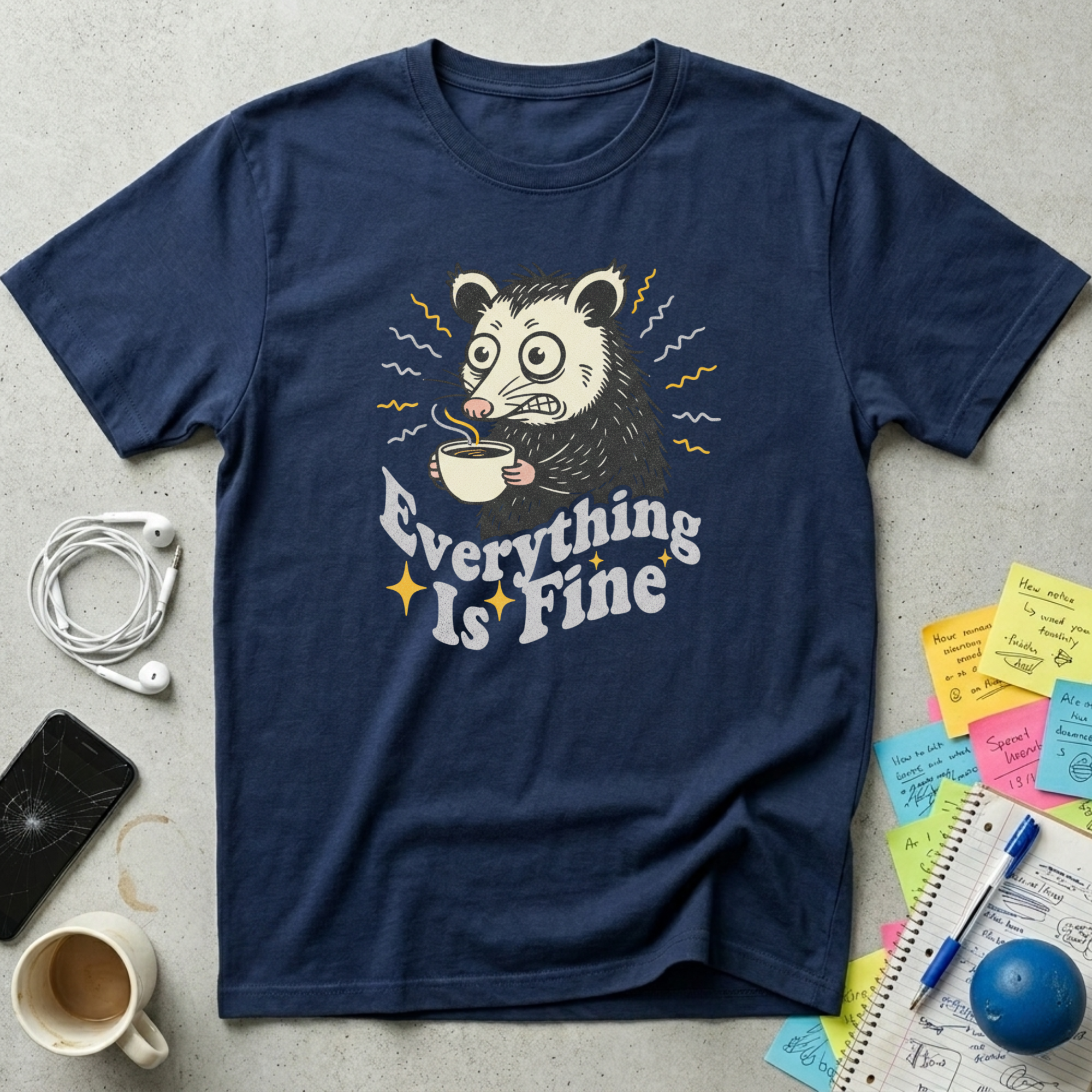 Raccoon Everything Is Fine T-Shirt
