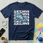 Anxious Raccoon Wavy Retro T-Shirt