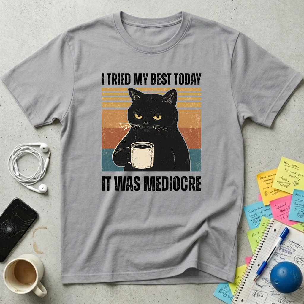 I Tried My Best Black Cat T-Shirt