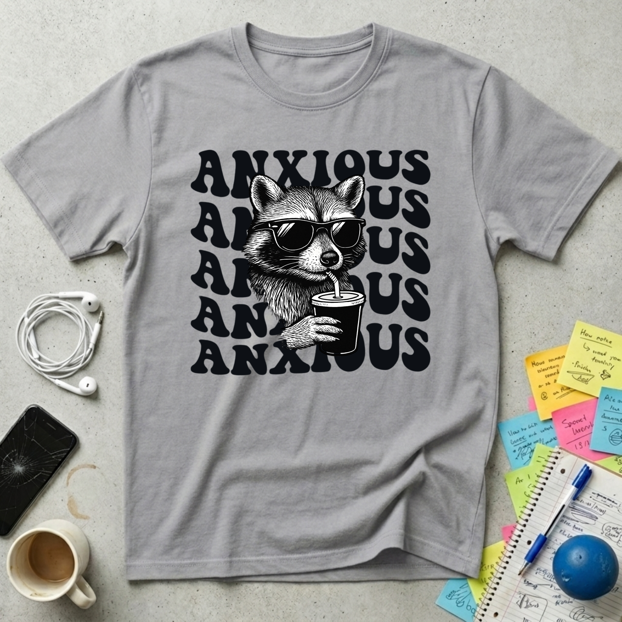 Anxious Chill Raccoon T-Shirt