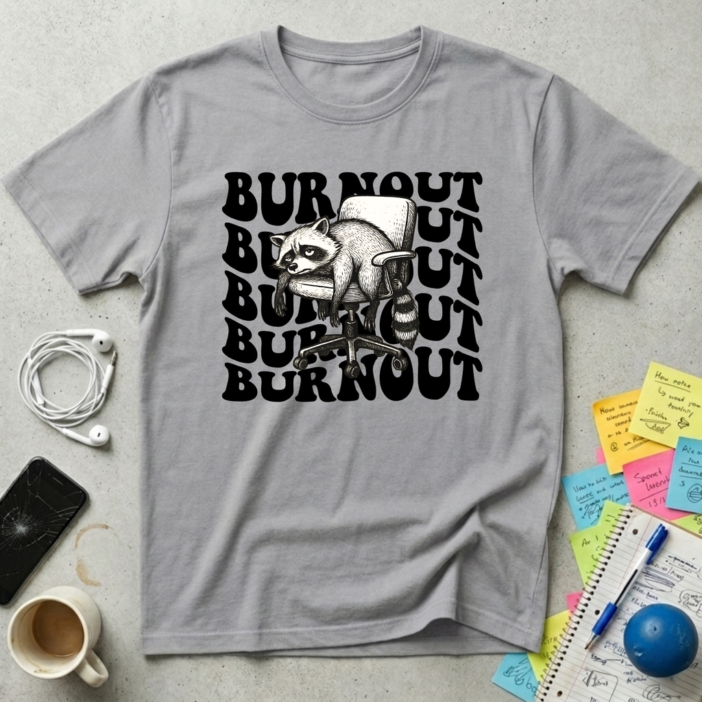Burnout Wave Raccoon T-Shirt