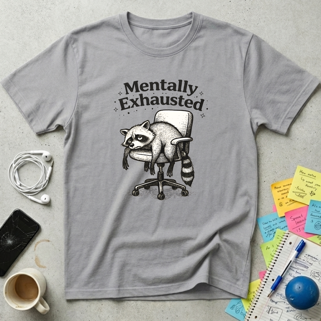 Mentally Exhausted - Raccoon T-Shirt
