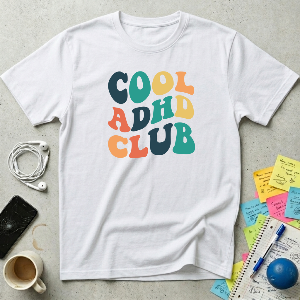 Cool ADHD Club Retro Wavy T-Shirt