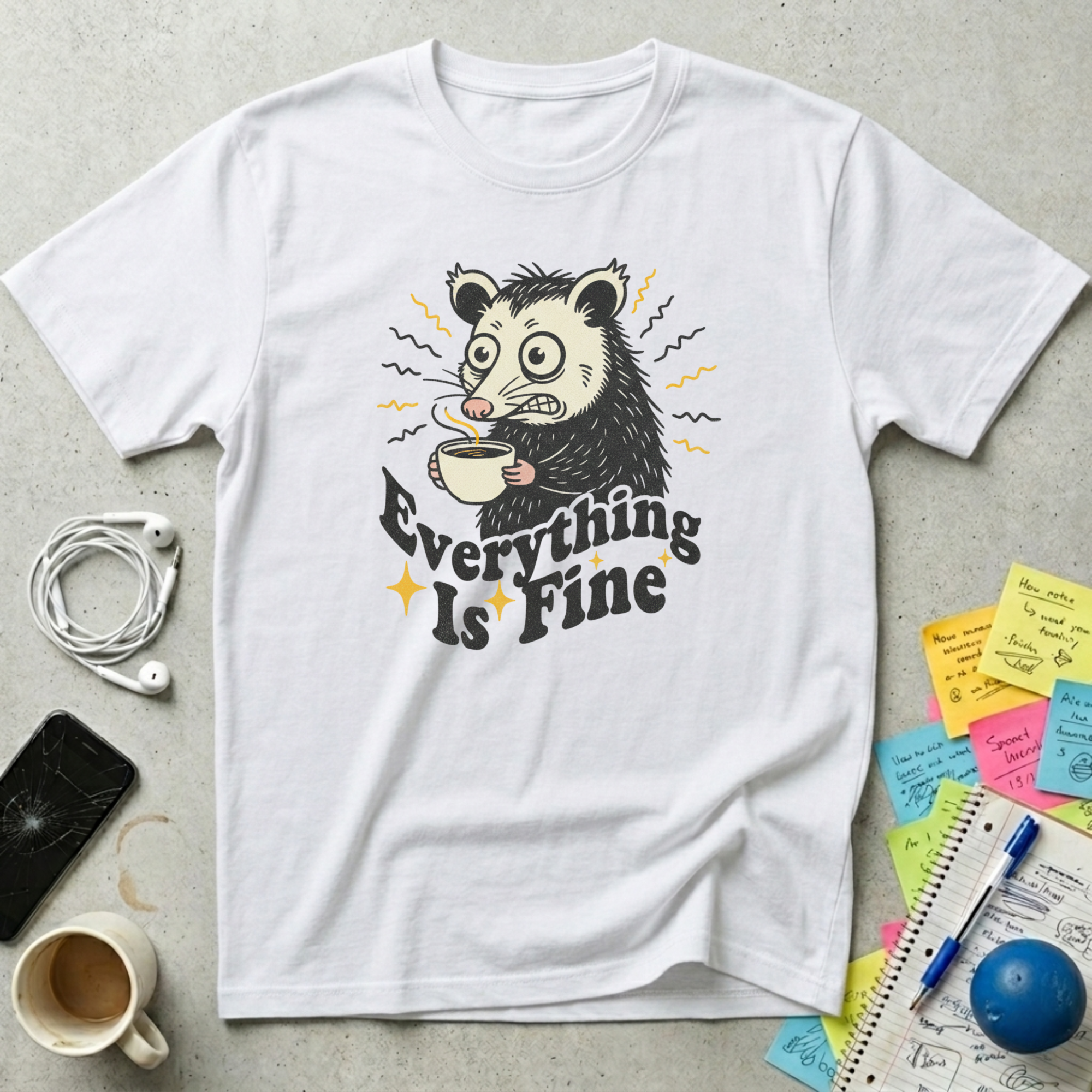 Raccoon Everything Is Fine T-Shirt