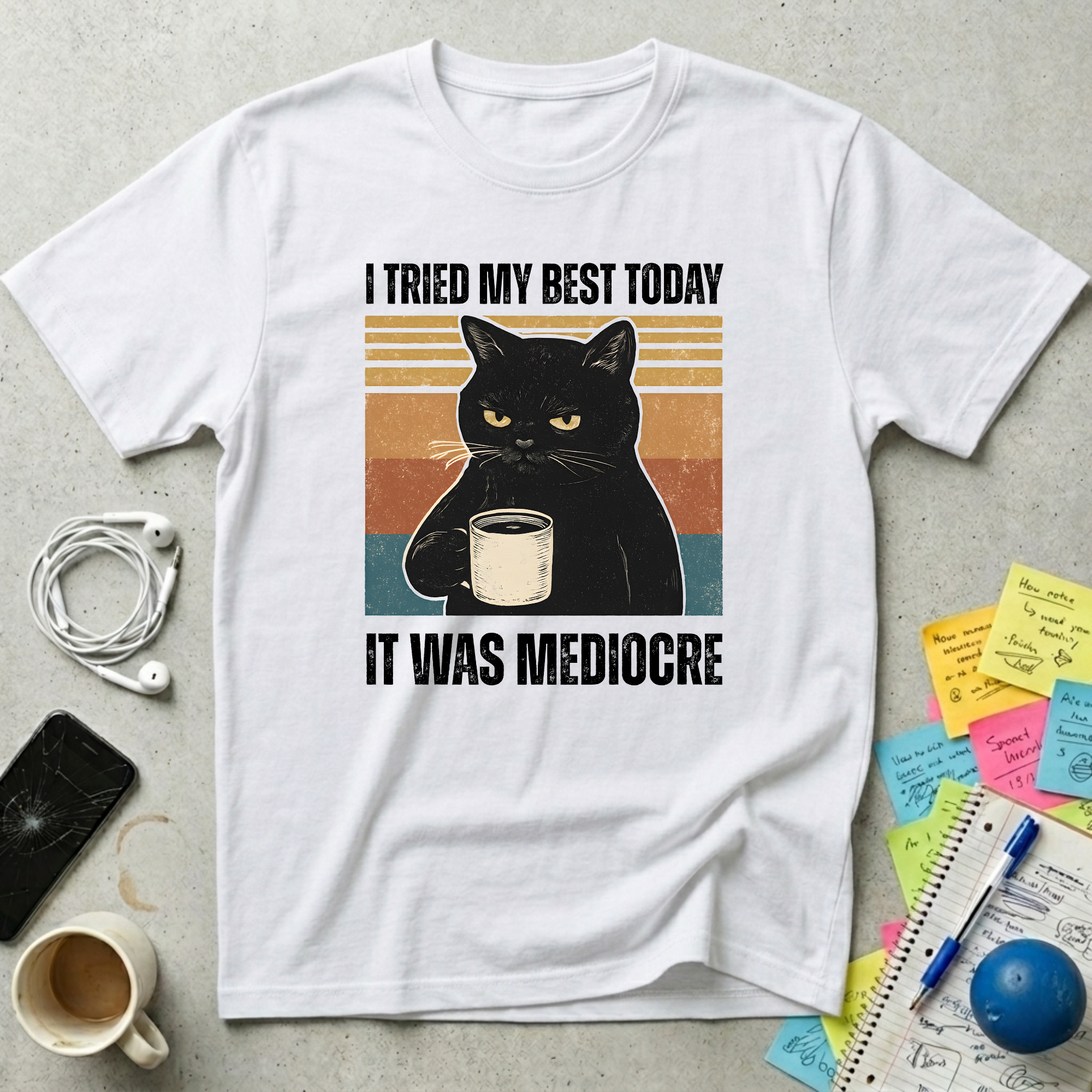 I Tried My Best Black Cat T-Shirt