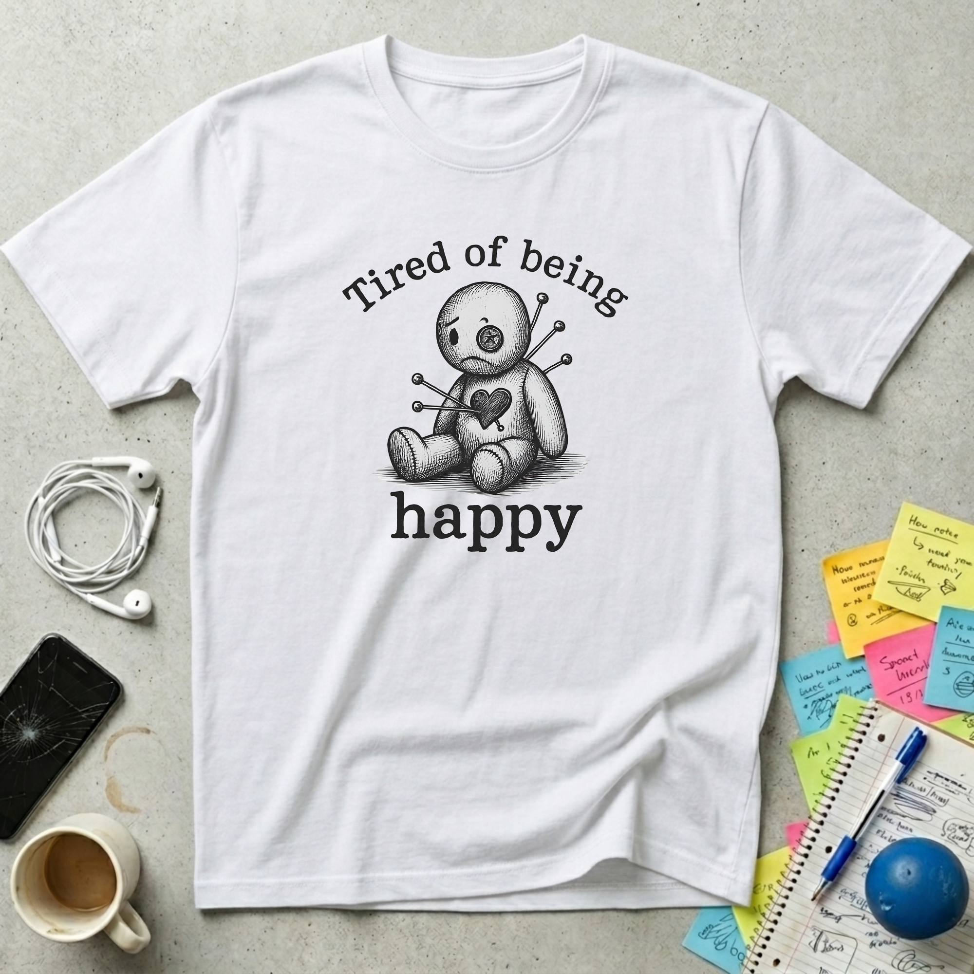 Tired Of Being Happy Sarcasm T-Shirt