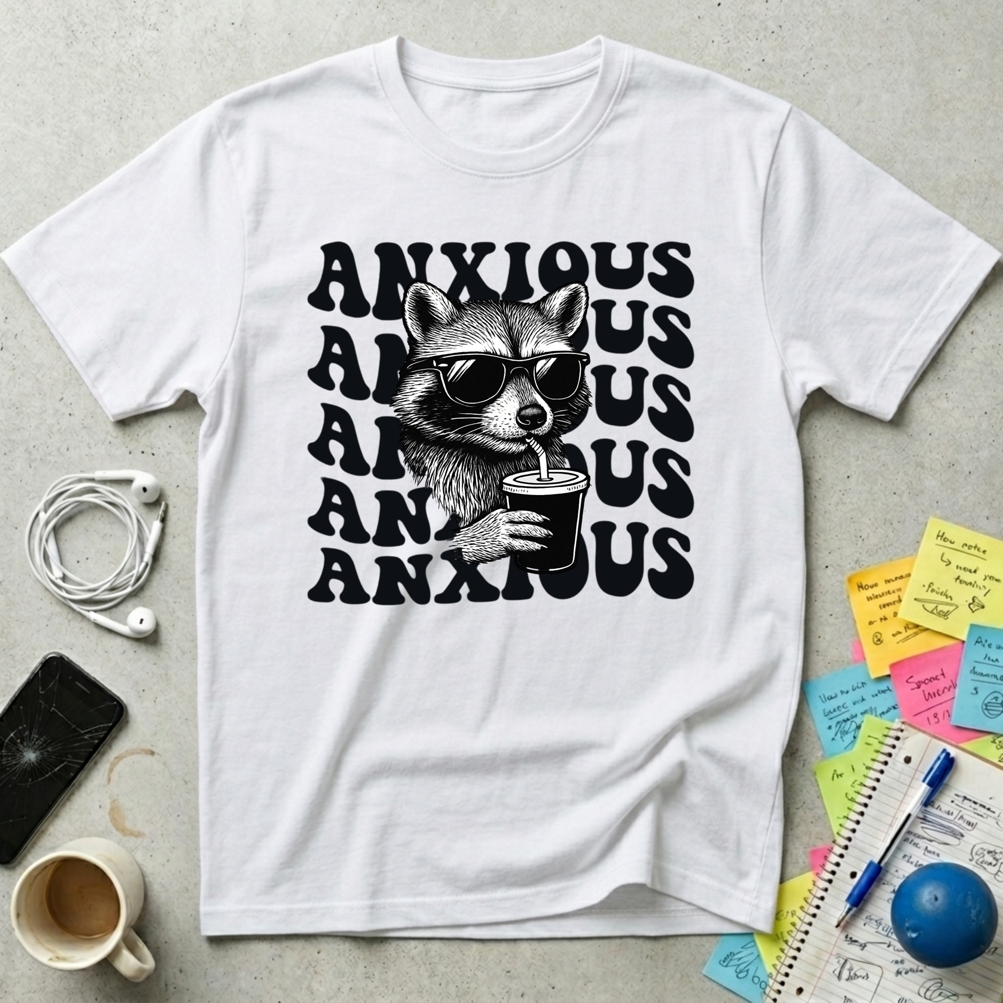 Anxious Chill Raccoon T-Shirt