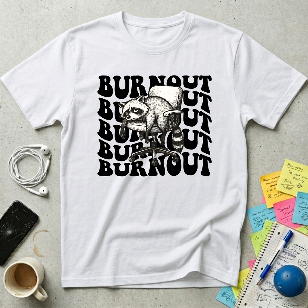 Burnout Wave Raccoon T-Shirt